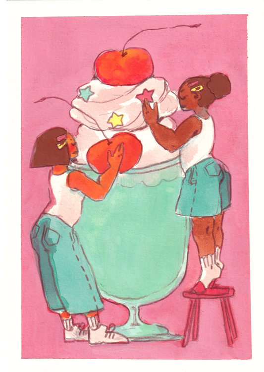 "Blue Cream Soda" original gouache painting