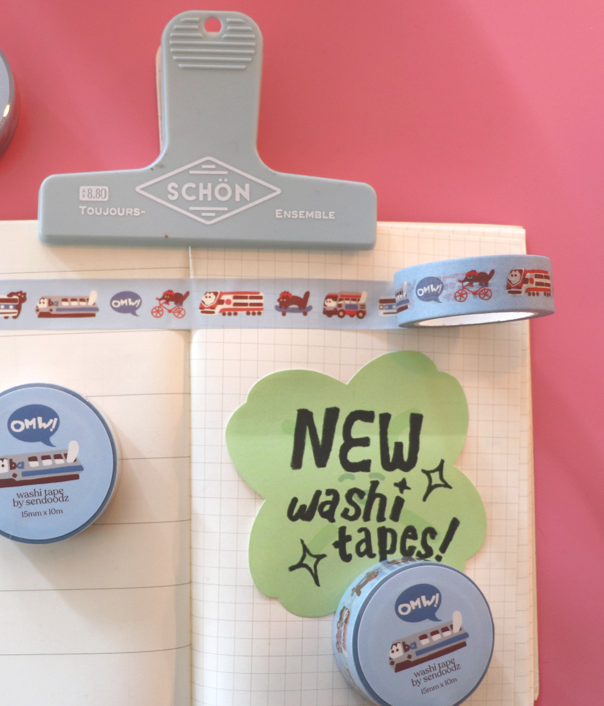 "On My Way!" washi tape, 15mm x 10m