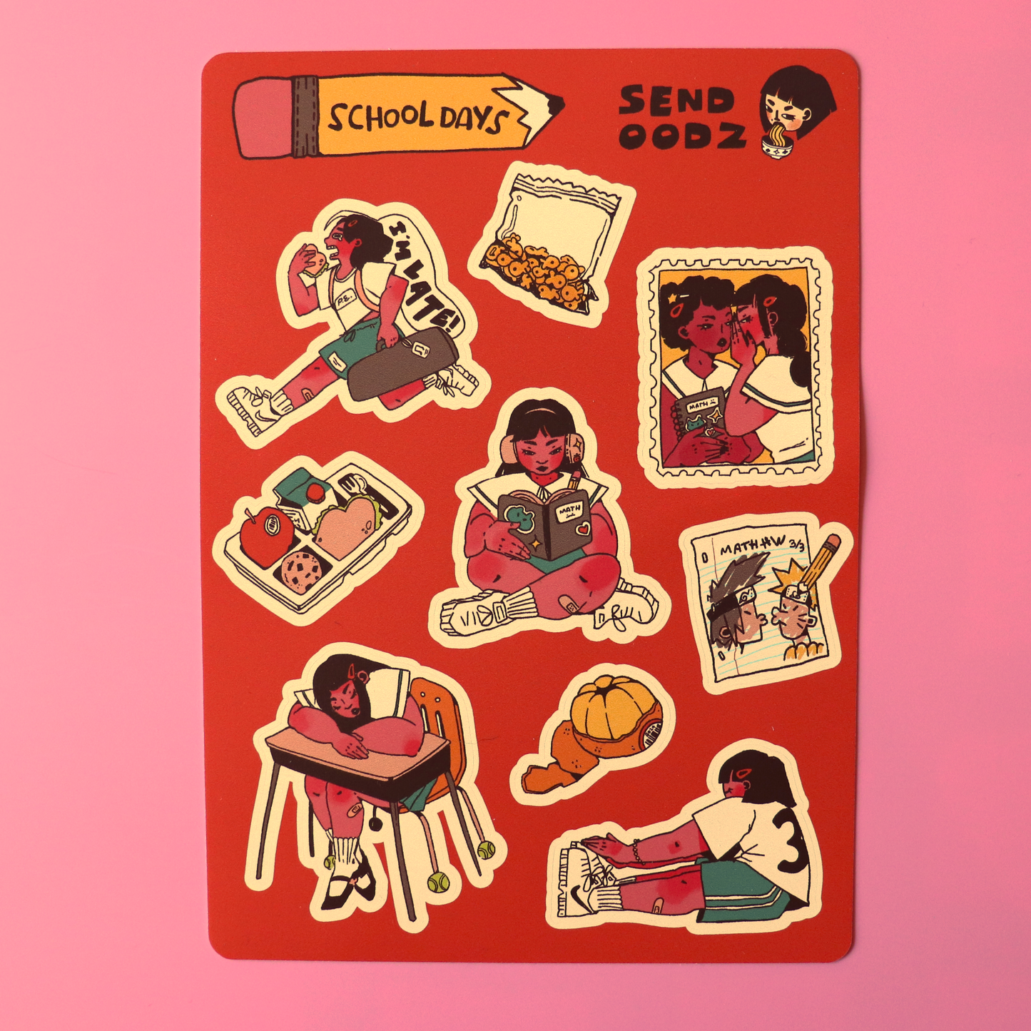 "School Days" sticker sheet, 5 x 7