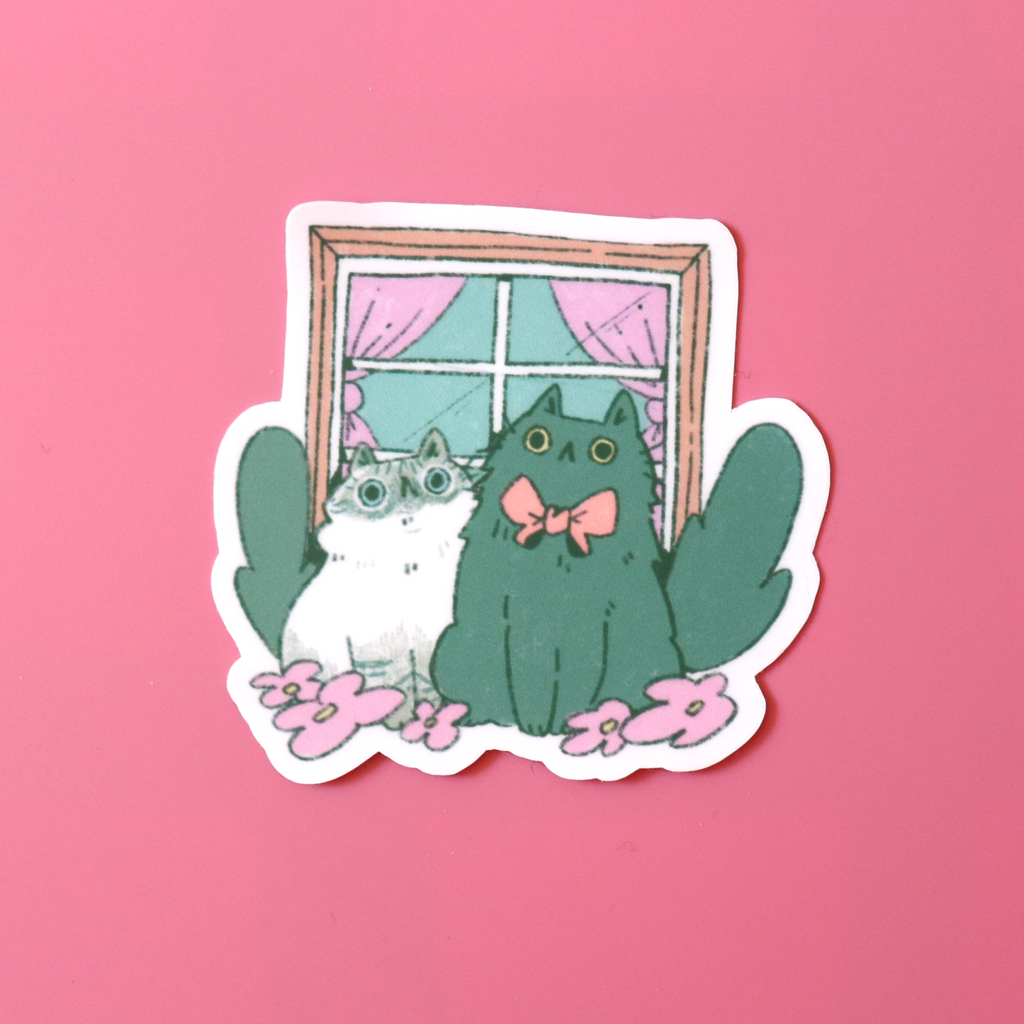 "Window Kitties" sticker