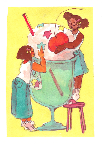 "Melon Soda" original gouache painting