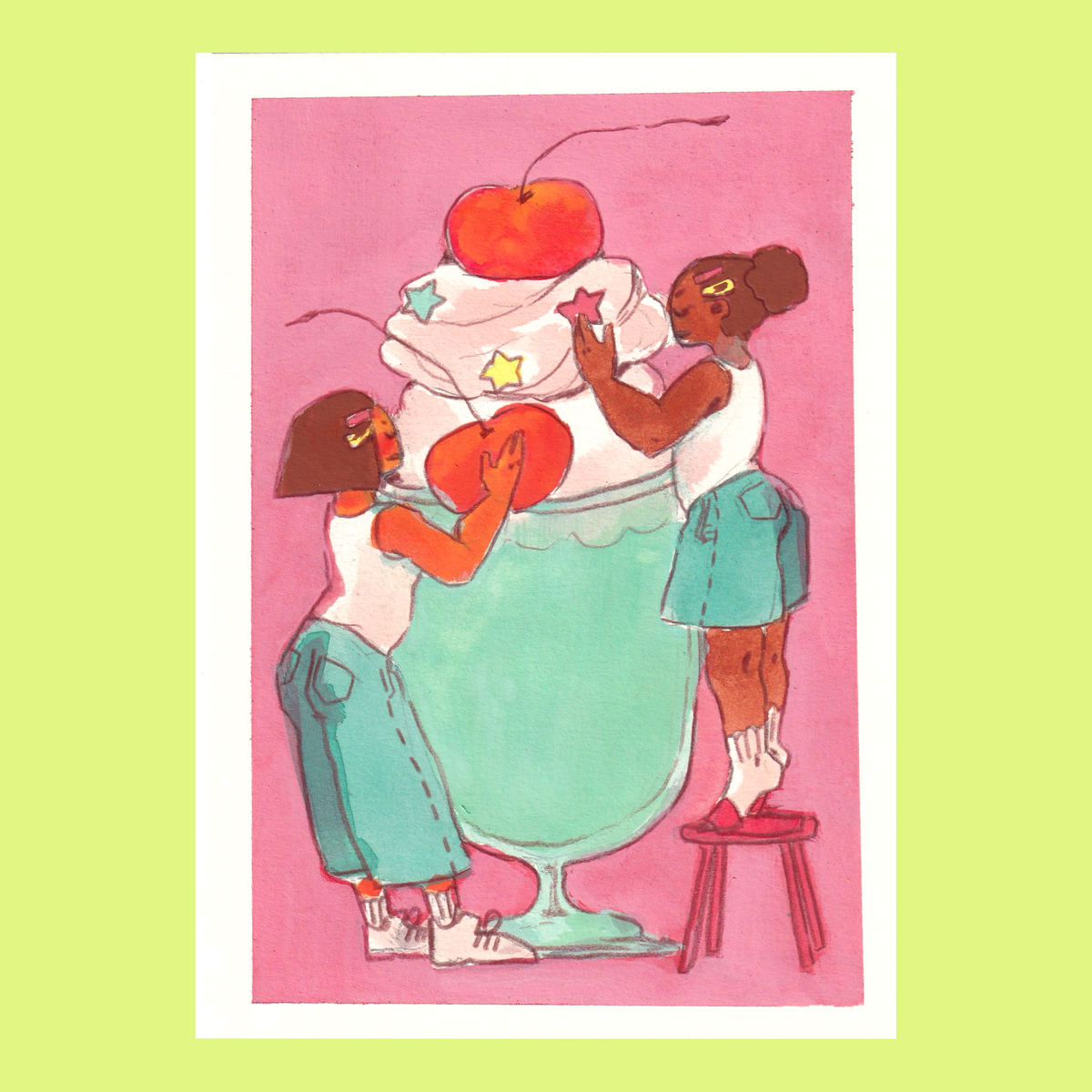 "Blue Cream Soda" original gouache painting