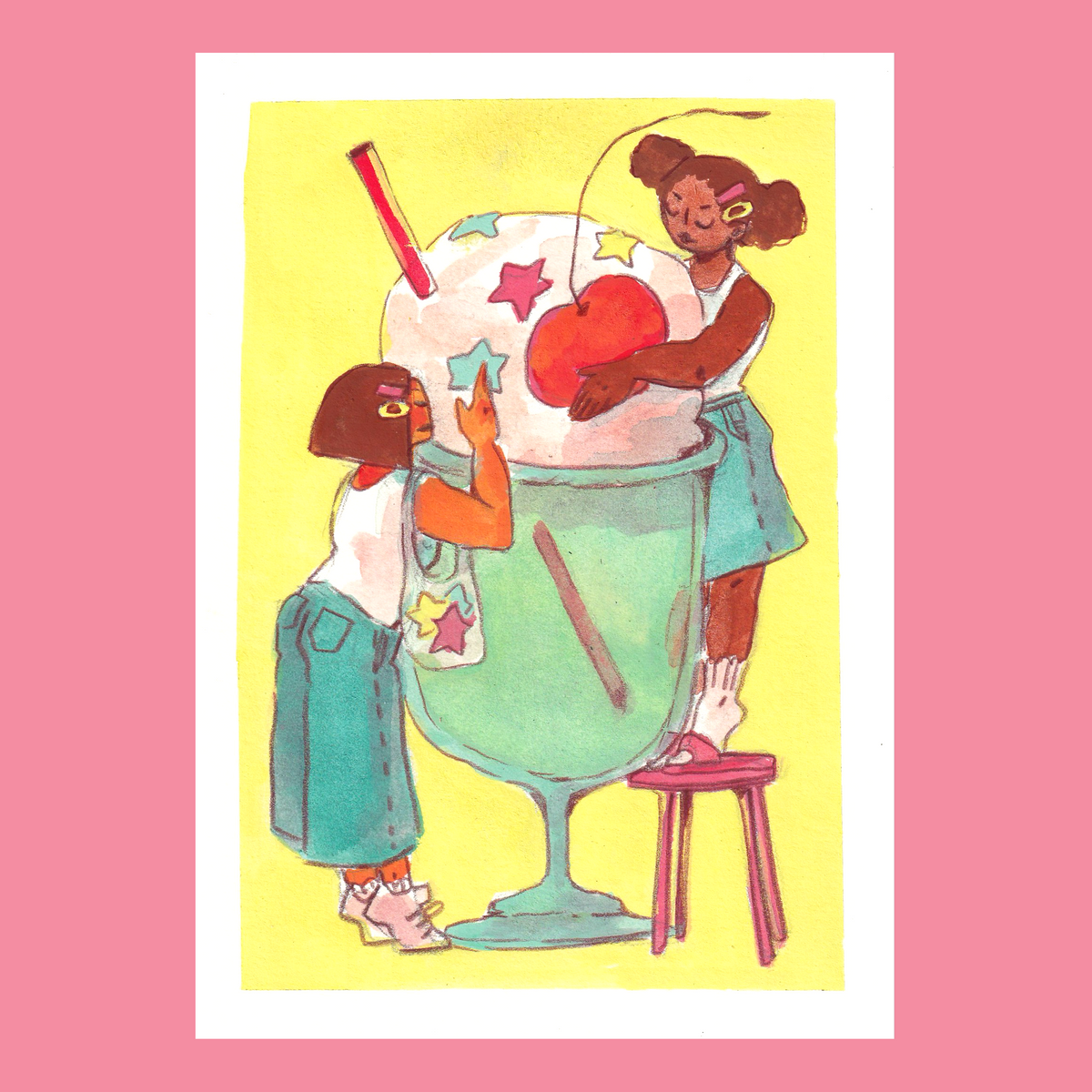 "Melon Soda" original gouache painting