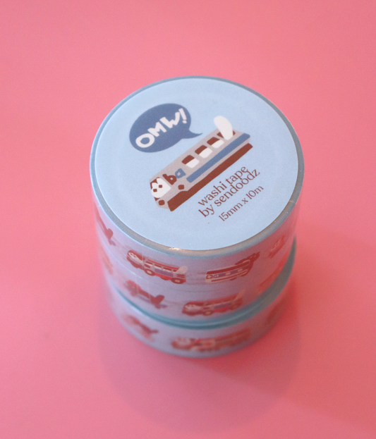 "On My Way!" washi tape, 15mm x 10m