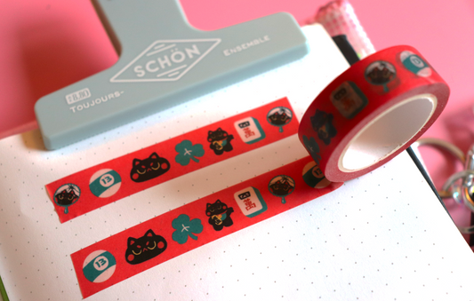 "Unlucky Cat" washi tape, 15mm x 10m