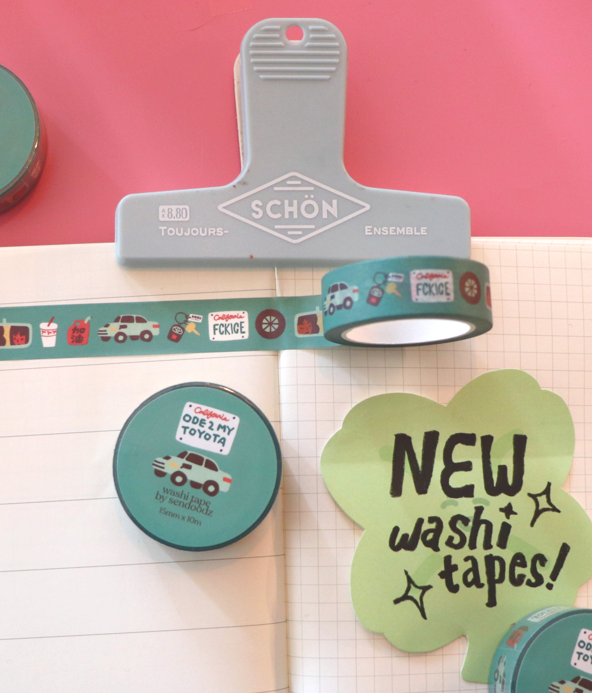 "Ode 2 My Toyota" washi tape, 15mm x 10m