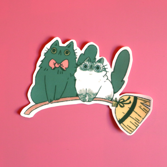 "Broom Kitties" sticker