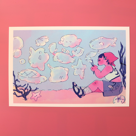 "Bubble Friends" print, 5 x 7