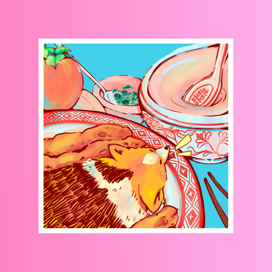 "Churro Congee" print, 8 x 8