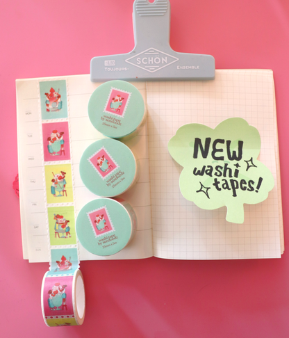 "Sweet Treats" stamp washi tape, 25mm x 5m