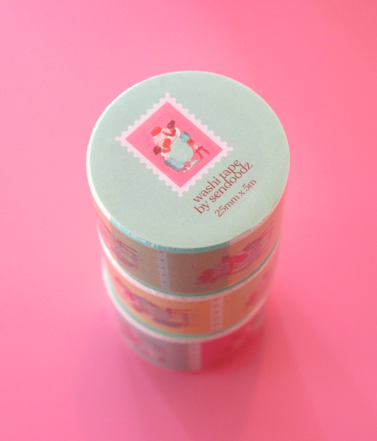 "Sweet Treats" stamp washi tape, 25mm x 5m
