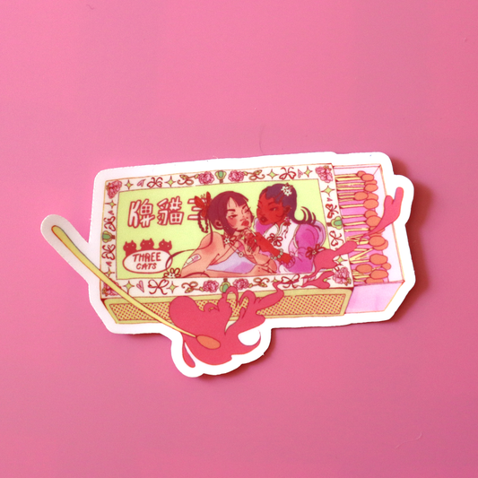 "Three Cats Cigarettes Matchbox" sticker