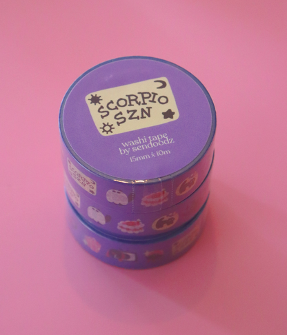 "Scorpio Szn" washi tape, 15mm x 10m