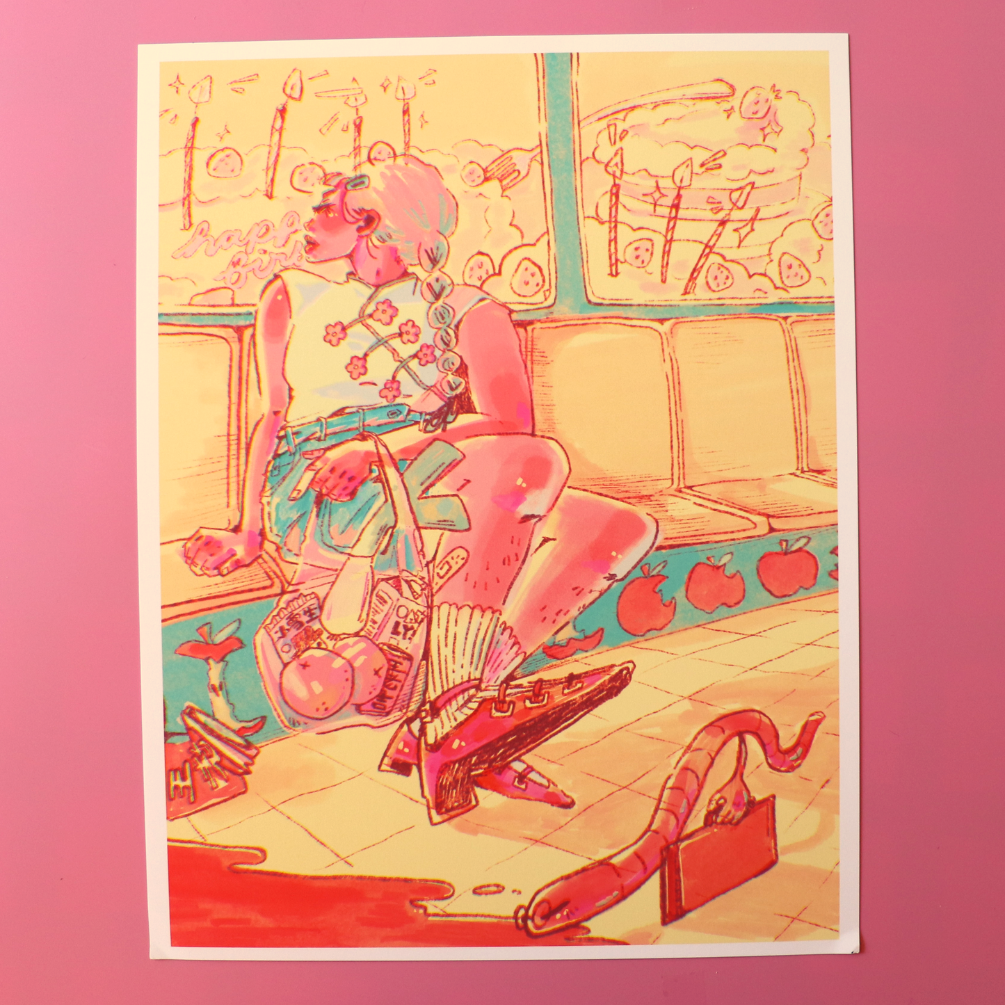 "Off to Work!" print, 8.5 x 11