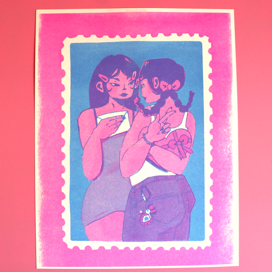 "Love Letter" risograph print, 8.5 x 11