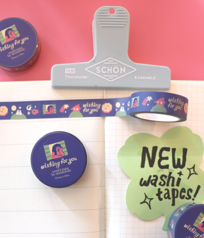 "Wishing for you" washi tape, 15mm x 10m