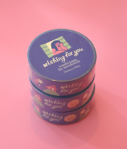 "Wishing for you" washi tape, 15mm x 10m