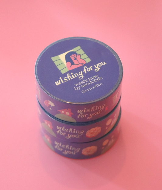"Wishing for you" washi tape, 15mm x 10m